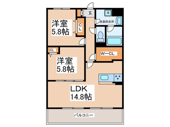 エクセルコート二色の浜の物件間取画像